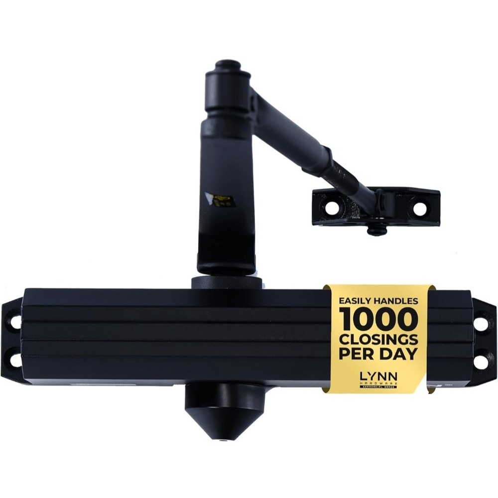 Lynn Hardware DC7016 Automatic Door Closer Matte Black Commercial Heavy Duty